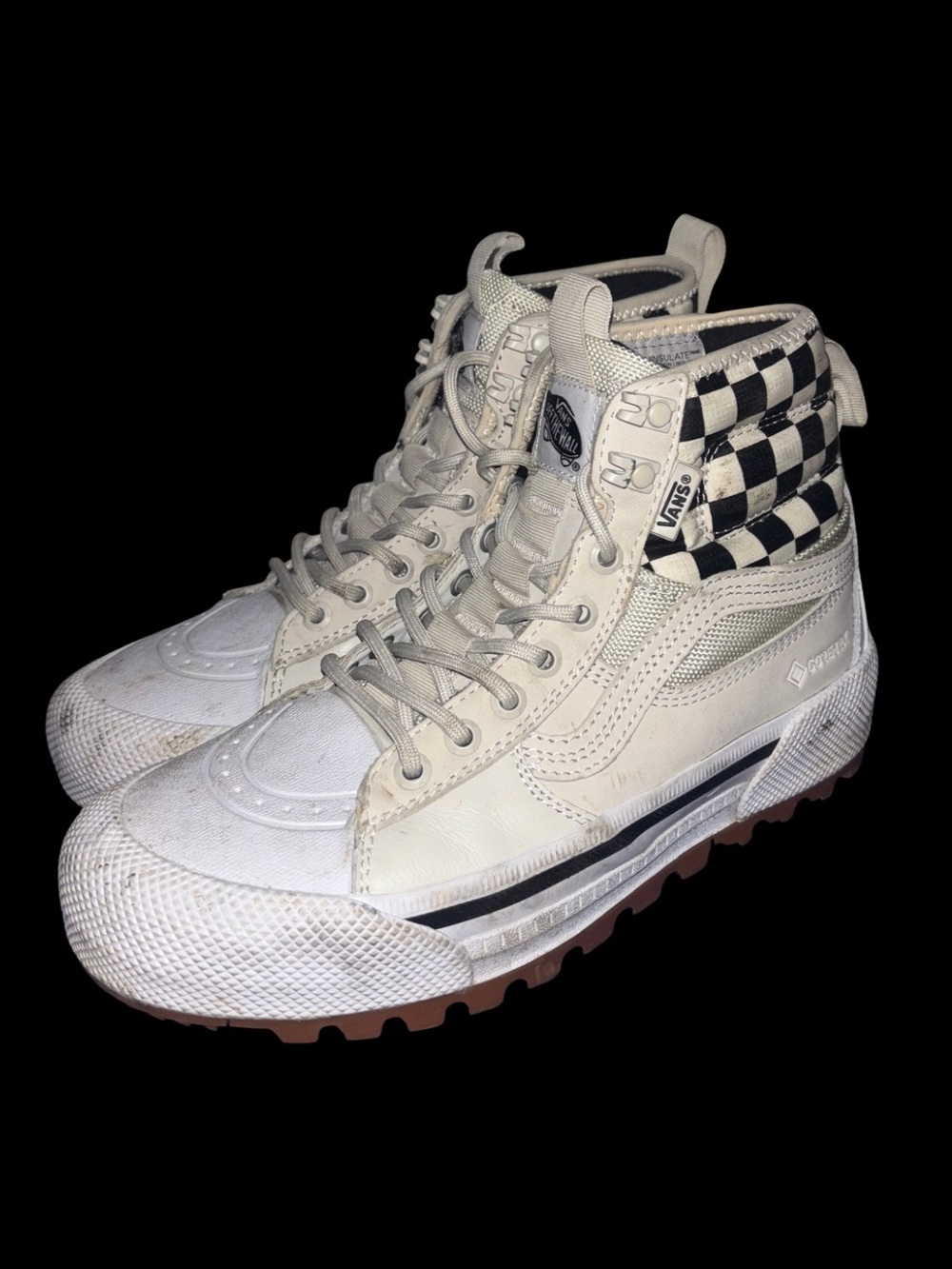 Vans SK8-Hi Gore-Tex MTE-3 True White Checkerboard Sneakers Women’s Size 7